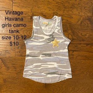 Vintage Havana girls gray camo tank